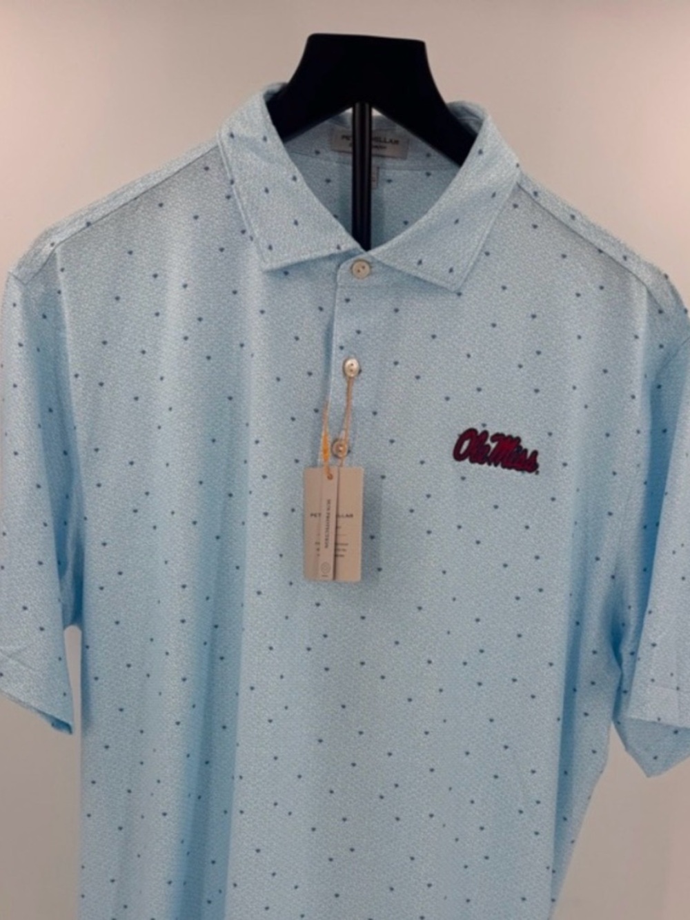 Ole Miss Rebels! Peter Millar "Ole Miss Tequila Sunrise" Polo - Large - NWT